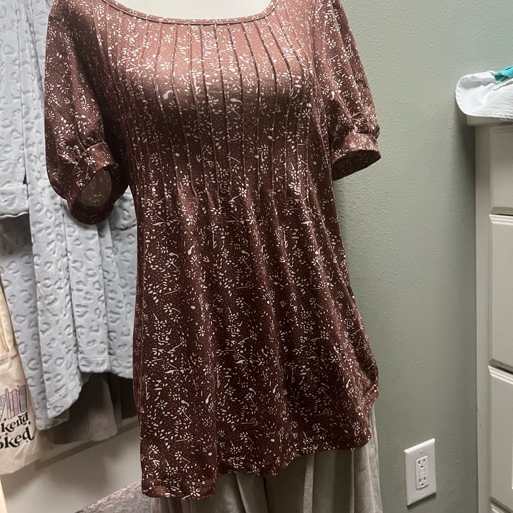 Brown Patterned Women's Top